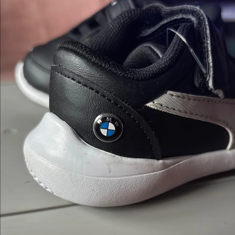 Puma Black and White Sneakers with Suede Finish
